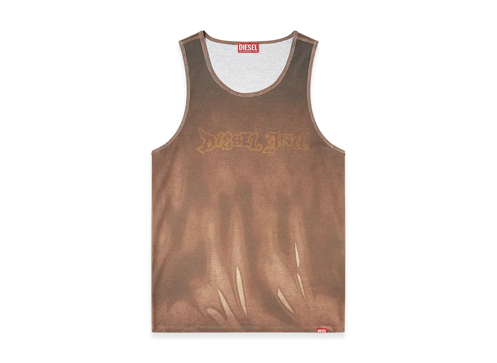 Diesel T-Lifty-Show Tank top with print "Brown"