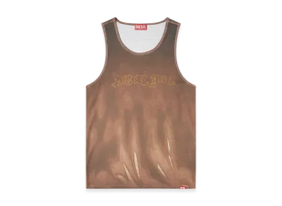 Diesel T-Lifty-Show Tank top with print "Brown"