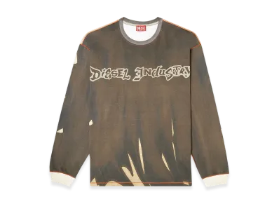 Diesel T-Boxt-Ls-Show-V2 Long-sleeve top with graffiti print "Beige/Brown"