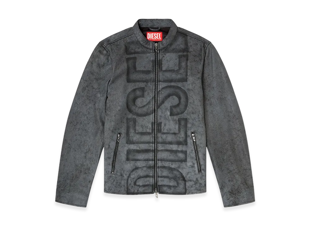 Diesel L-Evert-A Leather Jacket "Grey"