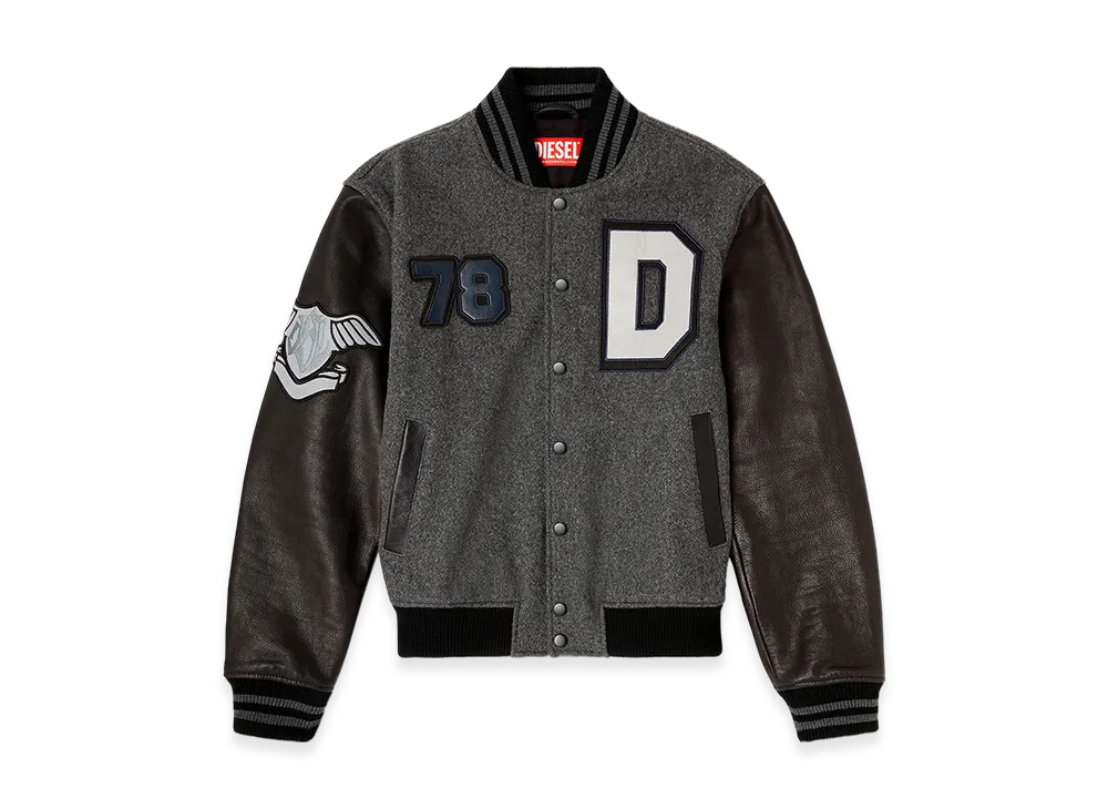 Diesel L-Arry-Cp Varsity Jacket "Black/Grey"