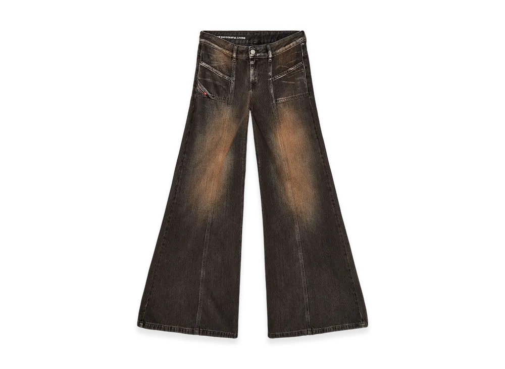 Diesel Flare Jeans D-Akii 068tx "Black/Dark Grey"