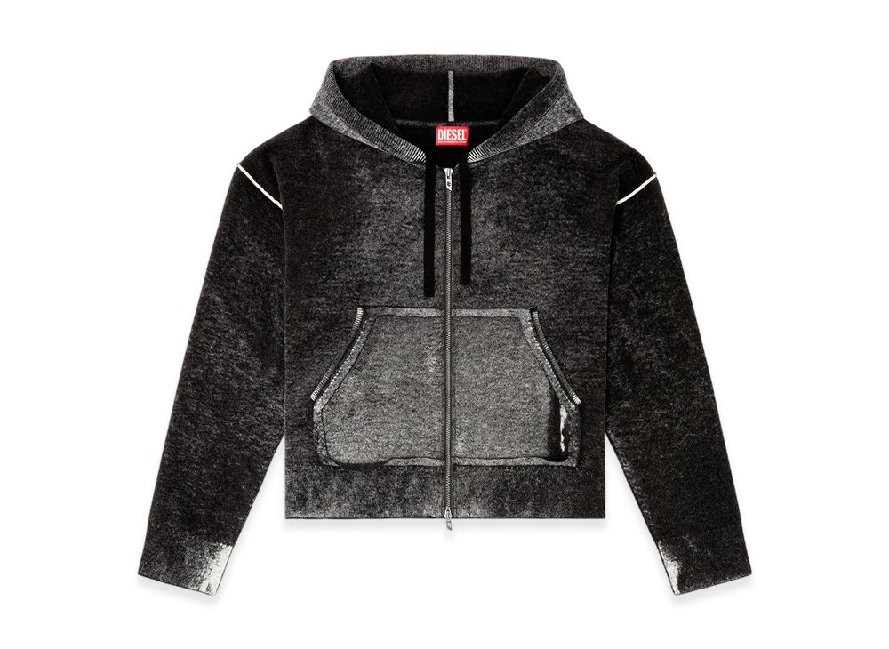 Diesel M-Hermine Knit Hoodie "Black/Grey"