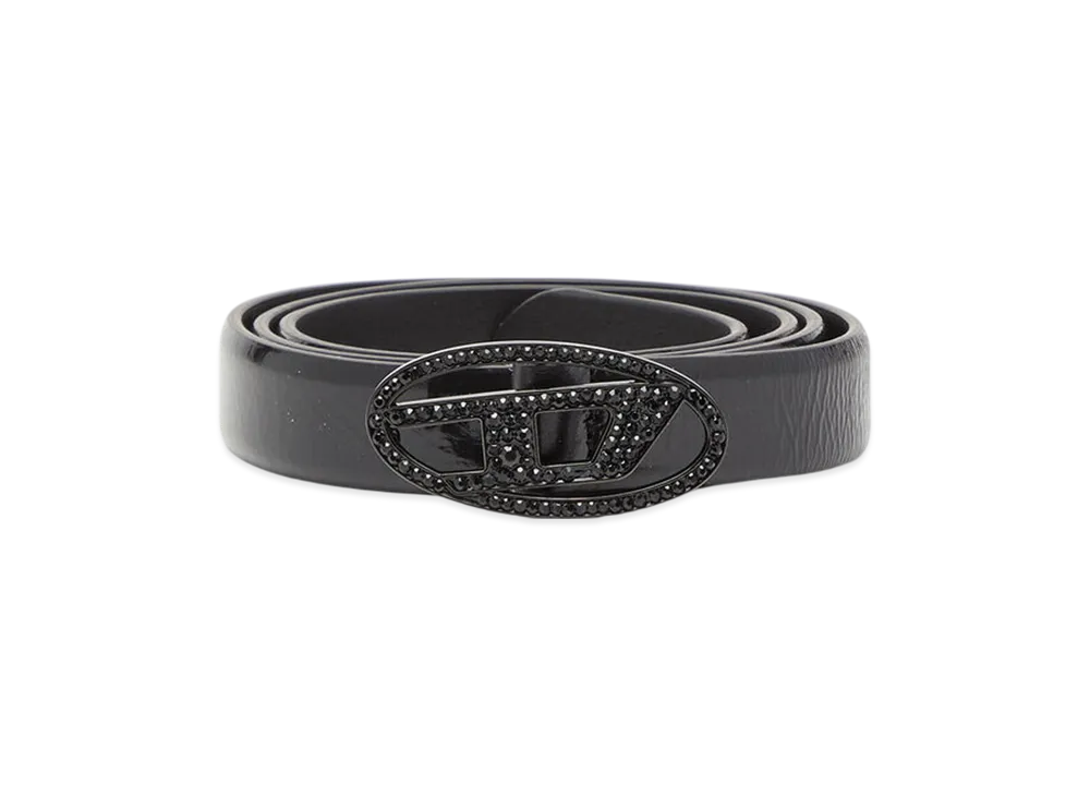 Diesel B-1dr Strass 20 Leather Belt "Black"