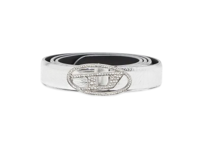 Diesel B-1dr Strass 20 Leather Belt "Silver"