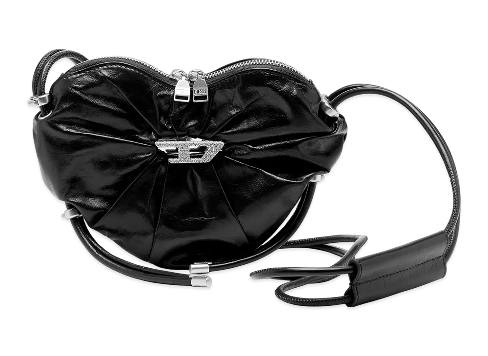 Diesel Scrunch-D Heart Shoulder Bag "Black"