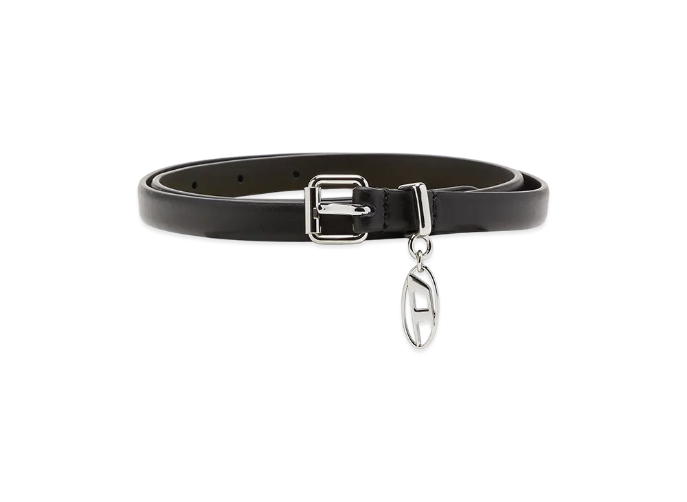 Diesel B-Charm-Oval D Leather Belt "Black"