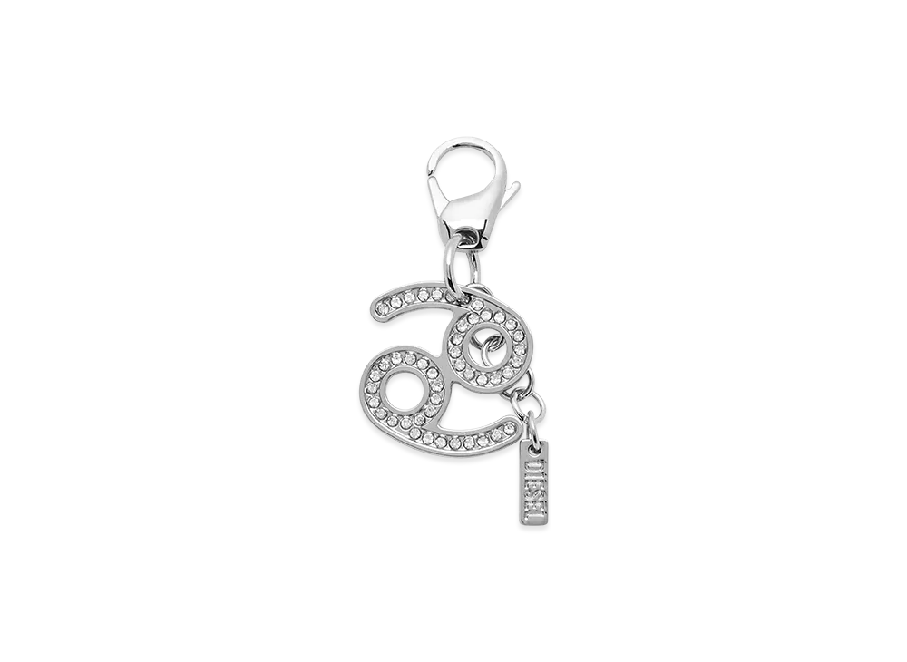 Diesel Charm Cancer Metal Charm With Rhinestones "Silver"