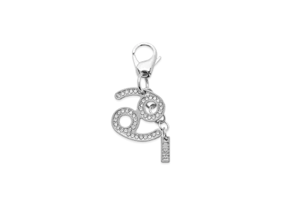 Diesel Charm Cancer Metal Charm With Rhinestones "Silver"