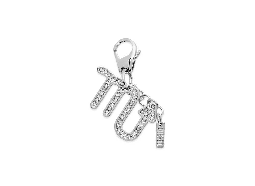 Diesel Charm Scorpio Metal Charm With Rhinestones "Silver"