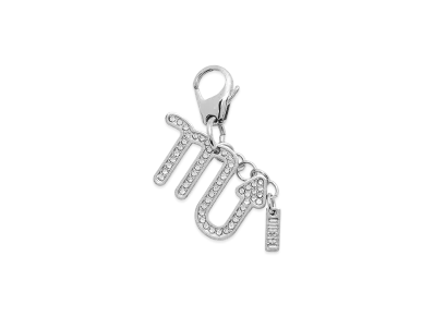 Diesel Charm Scorpio Metal Charm With Rhinestones "Silver"