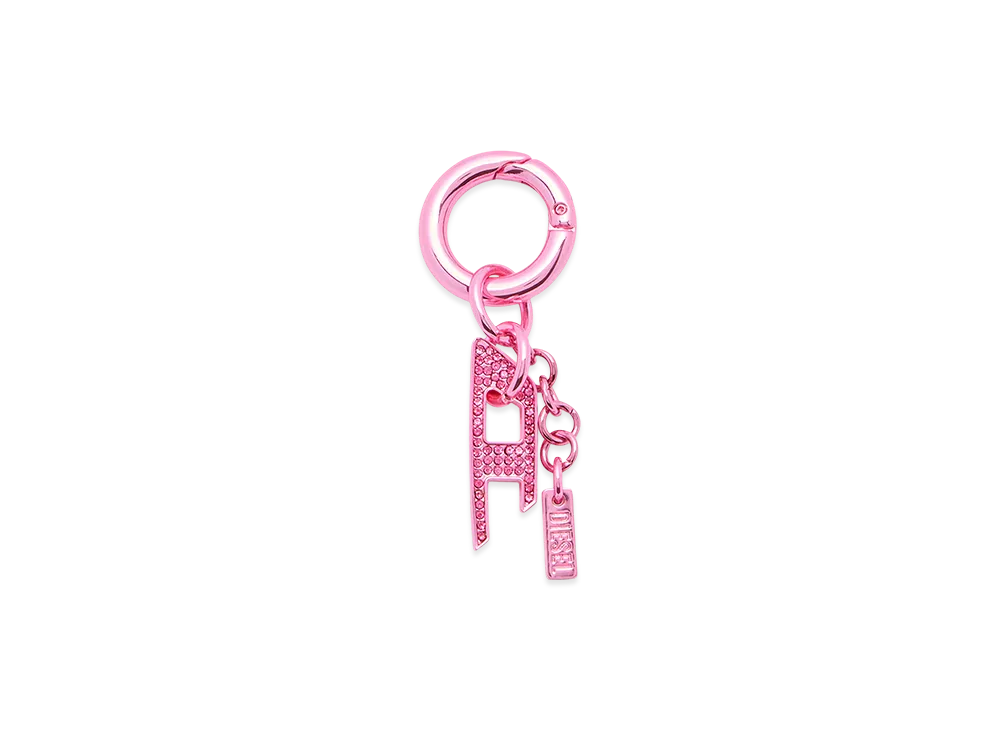 Diesel Charm-D With Rhinestone D Charm "Pink/White"