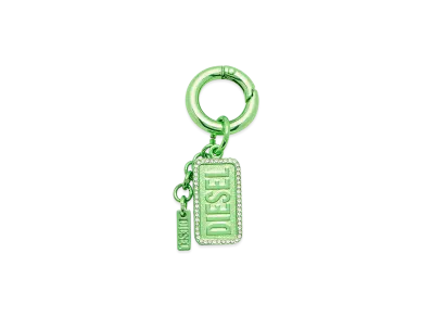 Diesel Charm-Diesel Metal Keyring With Logo and Rhinestones "Green"