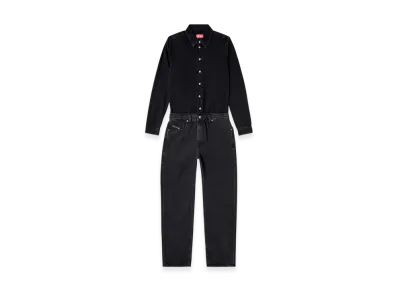 Diesel De-Swing Denim Jumpsuit With Shirt Collar "Black"
