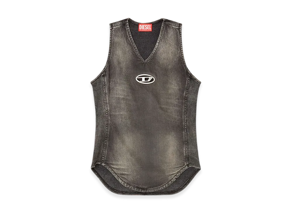 Diesel De-Nessi-S1 Denim Top With A Used Effect "Black"