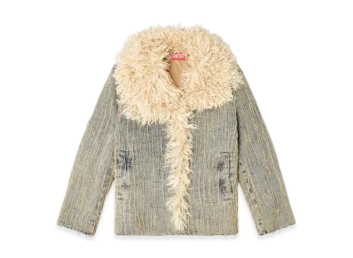 Diesel De-Aconic-S Jacket In Floating-Thread Jacquard Denim "Light Blue"