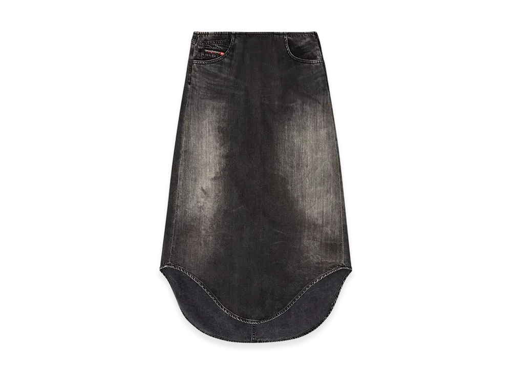 Diesel De-Plumy-S Denim Midi Skirt With Shadow Effect "Black"