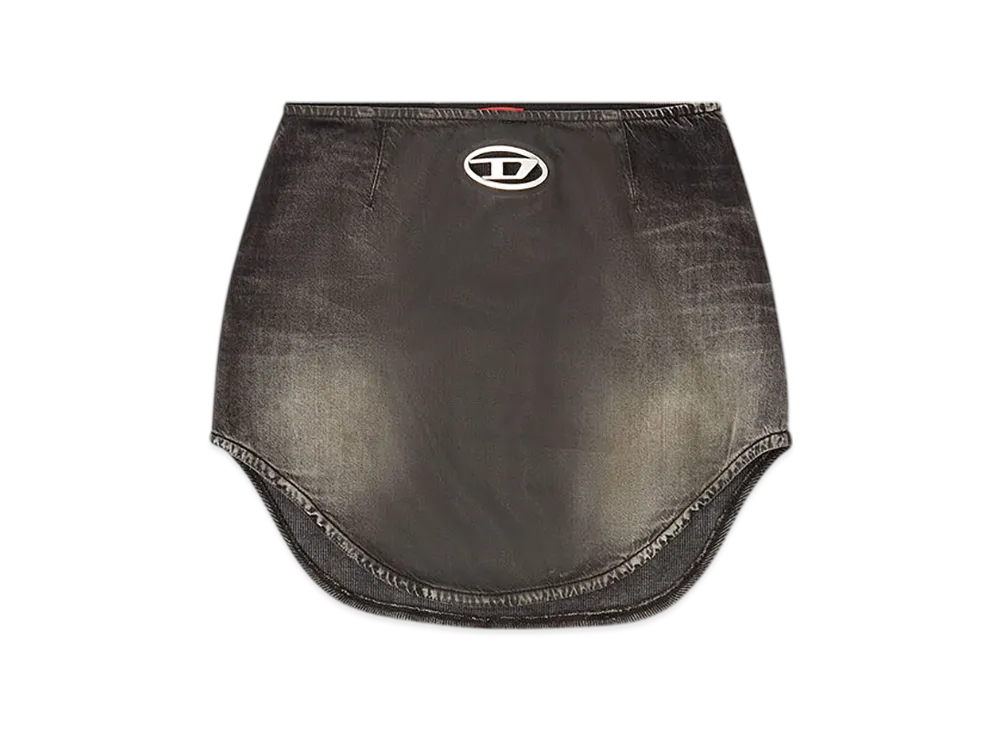 Diesel De-Vany-S Denim Mini Skirt With Oval D Logo "Black"