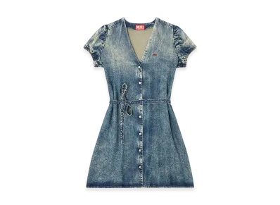 Diesel De-Ollish-D Denim Dress With A Waist Belt "Medium Blue"