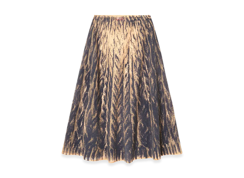 Diesel O-Riunda Sheer Skirt In Rigid Printed Tulle "Grey"