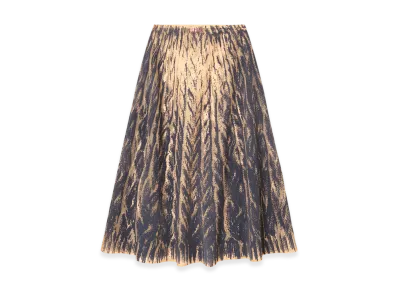 Diesel O-Riunda Sheer Skirt In Rigid Printed Tulle "Grey"
