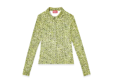 Diesel C-Elaz-Bc Stretch Fabric Shirt With Boucle Print "Yellow"