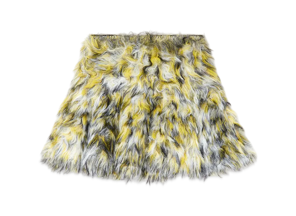 Diesel M-Astrella Mini Skirt In Fluffy Jacquard Knit "Black/Yellow"
