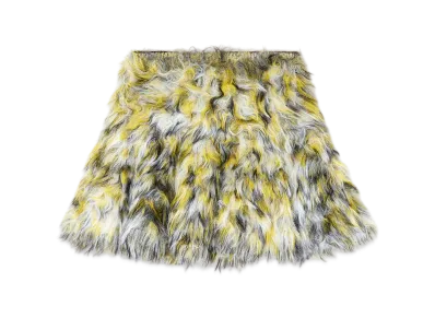 Diesel M-Astrella Mini Skirt In Fluffy Jacquard Knit "Black/Yellow"