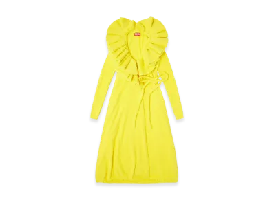 Diesel M-Ingelina Fluffy Midi Dress With Ripple Neck "Yellow"