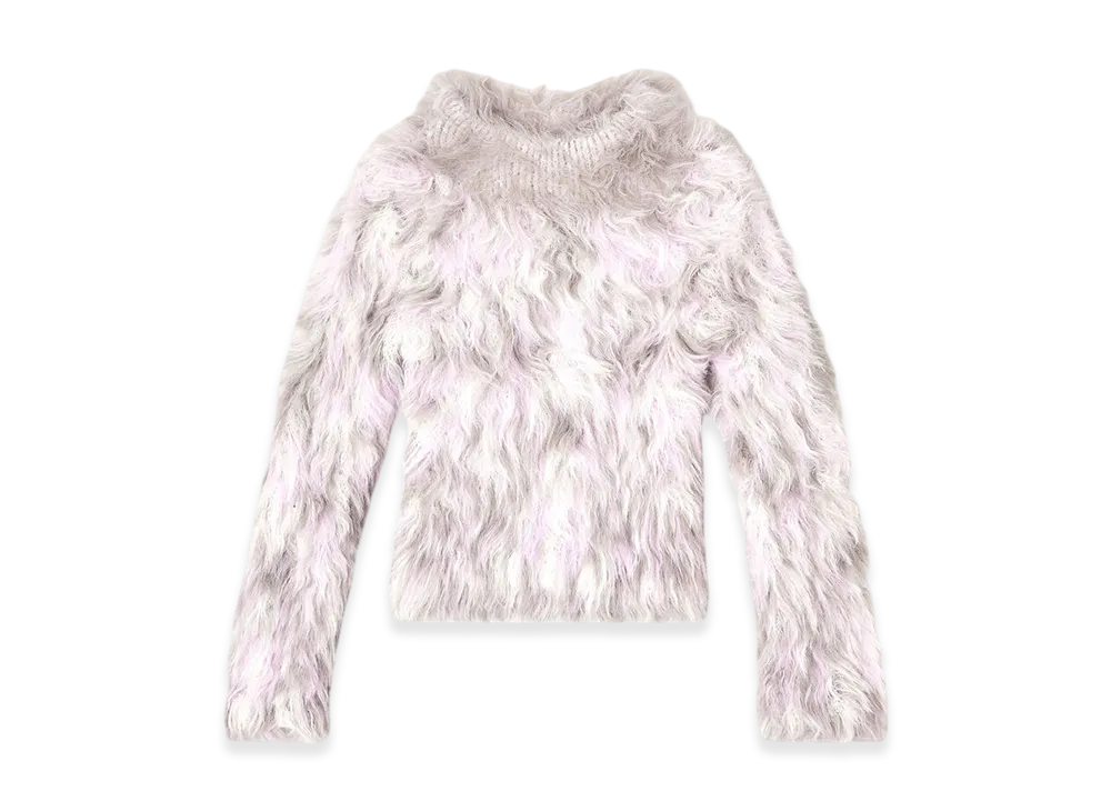 Diesel M-Annika Fluffy Jacquard-Knit Jumper "Violet/Grey"