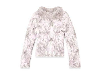 Diesel M-Annika Fluffy Jacquard-Knit Jumper "Violet/Grey"