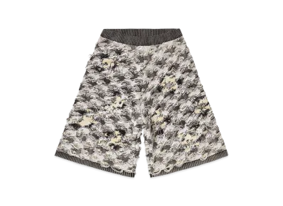 Diesel M-Vanja Destroyed Houndstooth-Jacquard Shorts "Grey/White"