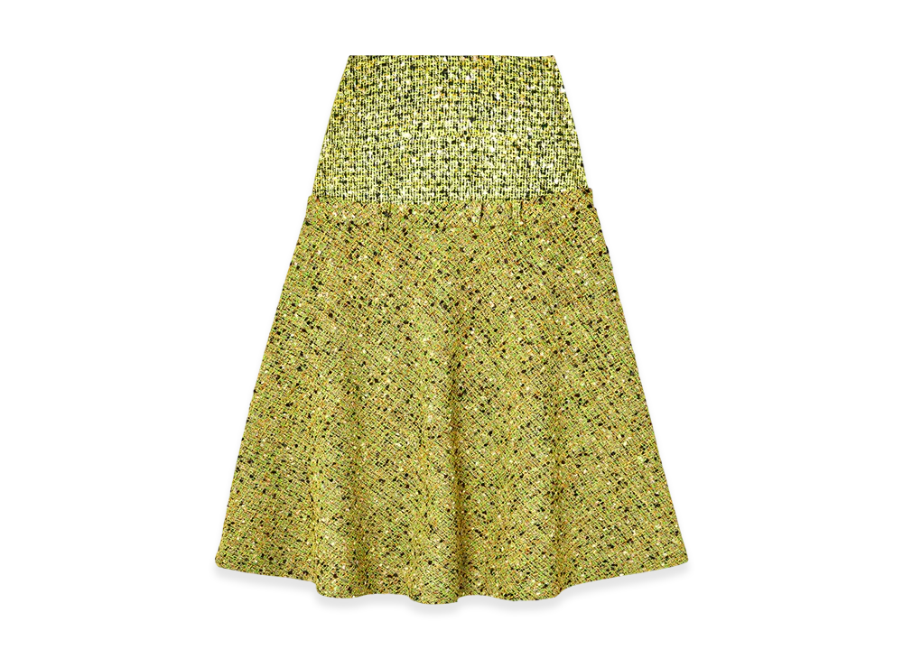 Diesel O-Grace-Mix Boucle Skirt With Lycra Waist "Green"