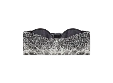 Diesel De-Toppys-Fsh Bralette In Prince of Wales Jacquard Denim "Black/White"