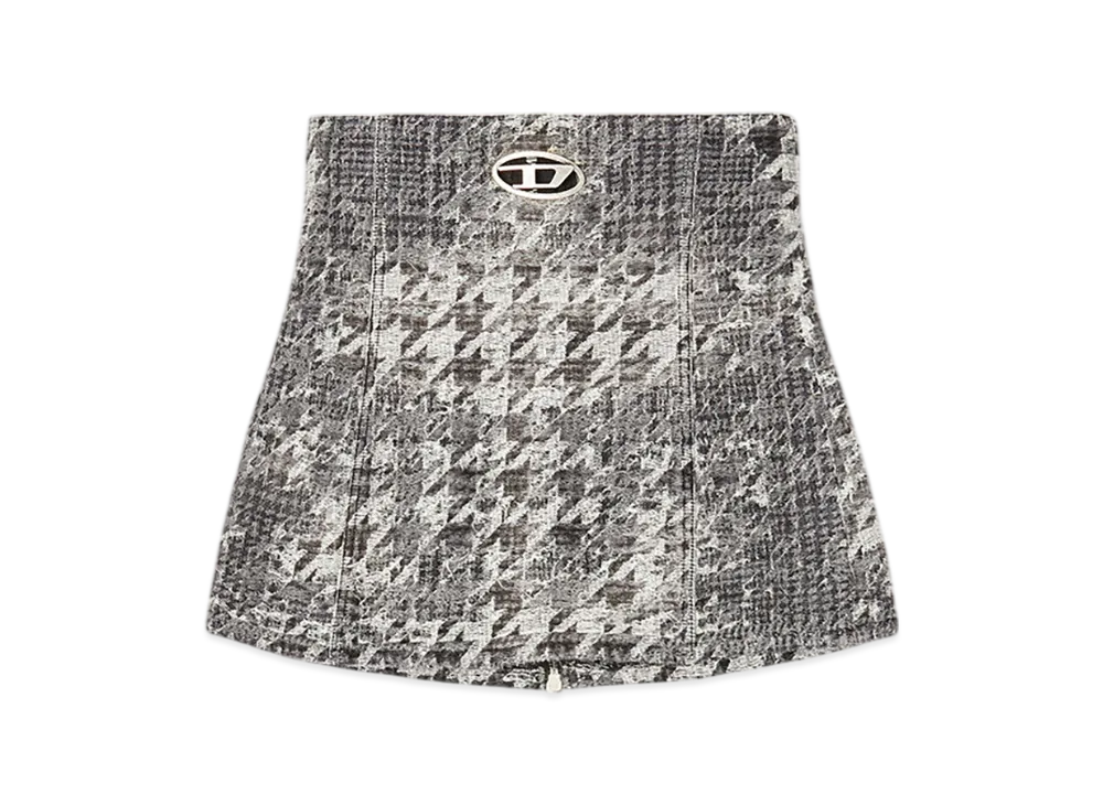 Diesel De-Orset-Fsh1 Basque In Prince of Wales Jacquard Denim "Black/White"