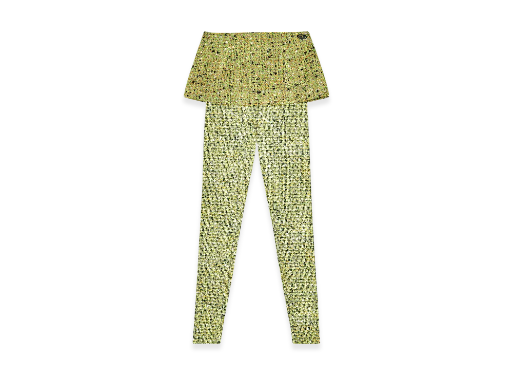 Diesel P-Hour-Mix Boucle Skirt With Lycra Leggings "Green"