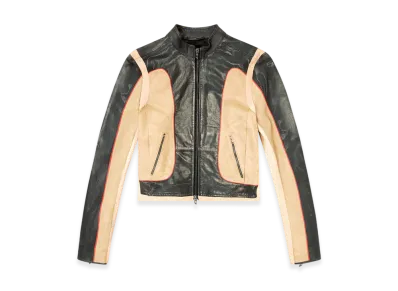 Diesel L-Oonie Leather Jacket "Beige/Black"