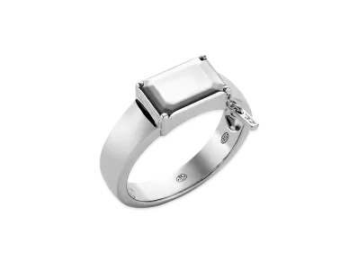 Diesel Dl1365040 Sterling Silver Center Focal Ring "Silver"