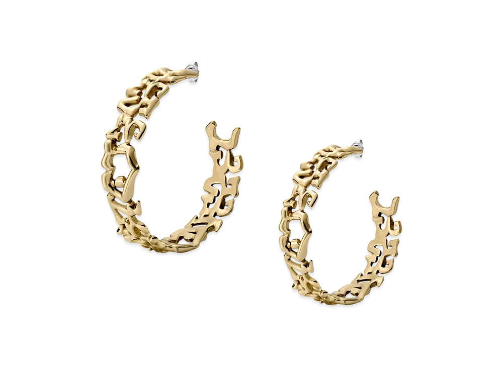 Diesel Dx1656710 Stainless Steel Hoop Earrings "Gold"