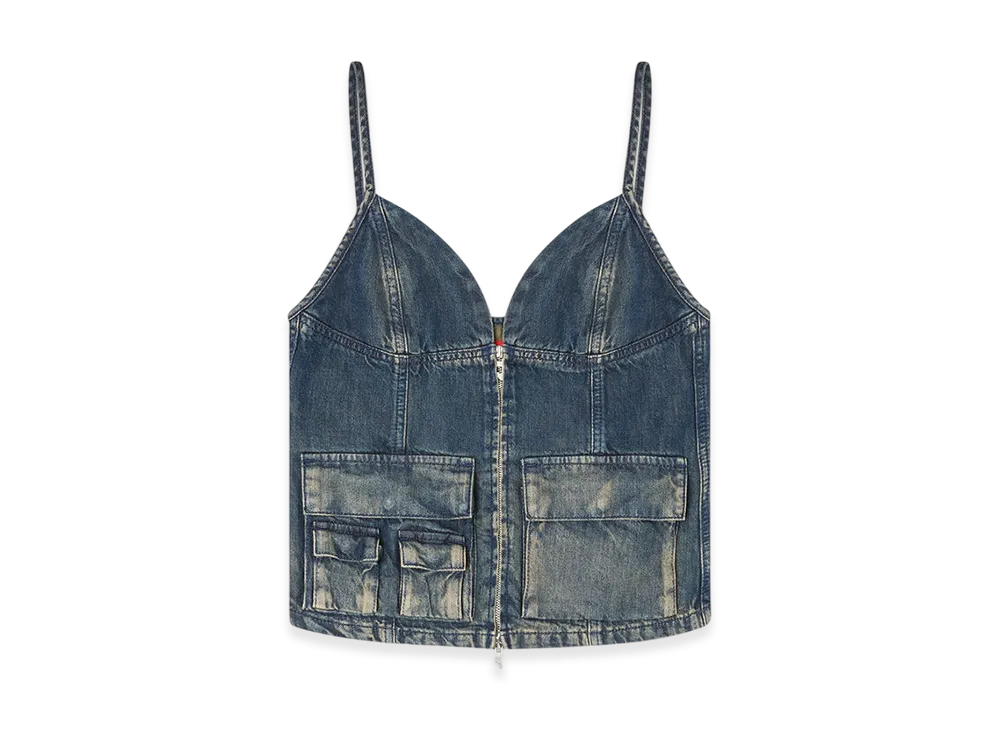 Diesel De-Mellis-S Top In Gradient Fluid Denim "Dark Blue"