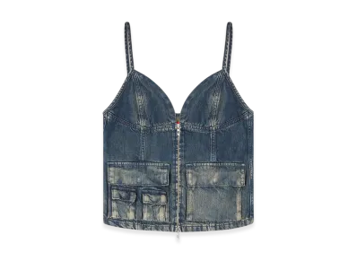 Diesel De-Mellis-S Top In Gradient Fluid Denim "Dark Blue"