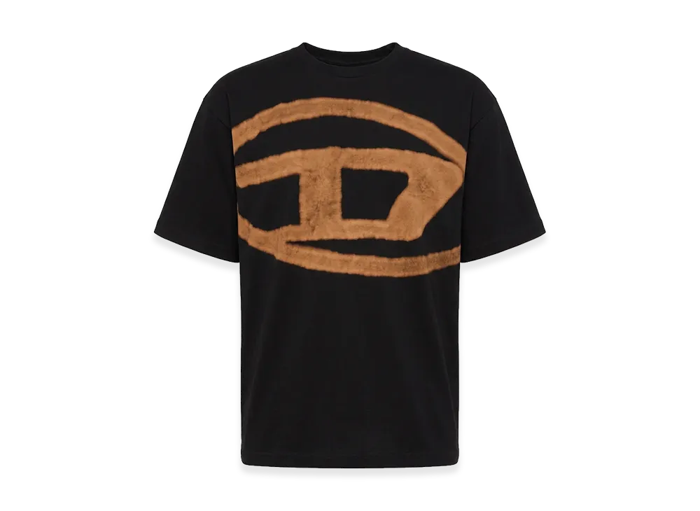 Diesel Bleached Oval D Crewneck S/S T-Shirt "Black"