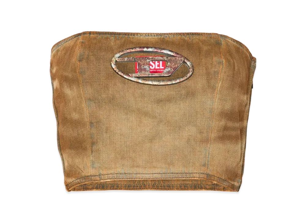Diesel Women's Faded-Effect Denim Top "Beige"