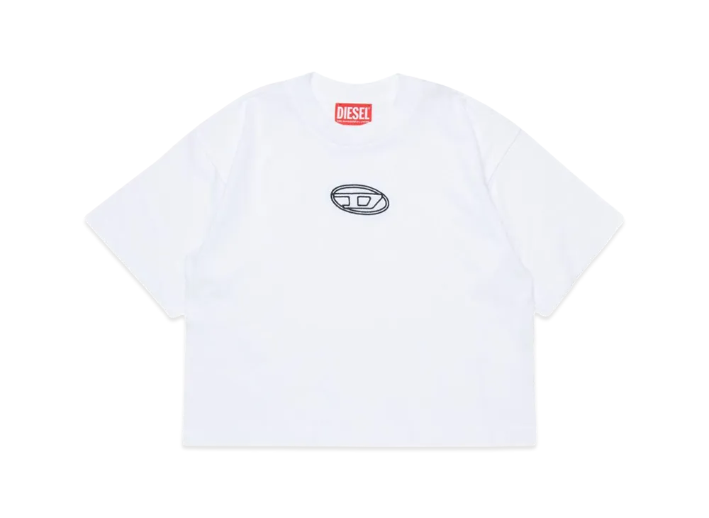 Diesel Women's Short-Sleeved Cotton T-Shirt "White"