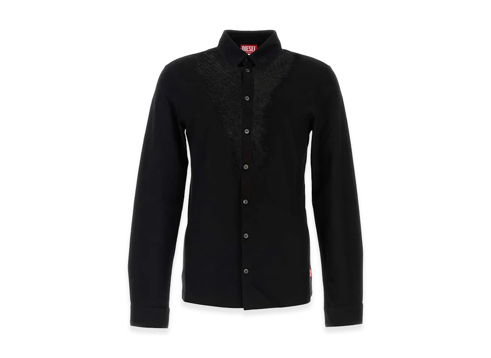 Diesel Stretch Cotton Blend S-Sun-Plain Shirt "Black"