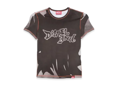 Diesel Women's Printed Stretch Cotton T-Shirt "Multi"
