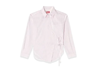 Diesel Women's Shirt In And Striped Cotton "Light Pink"