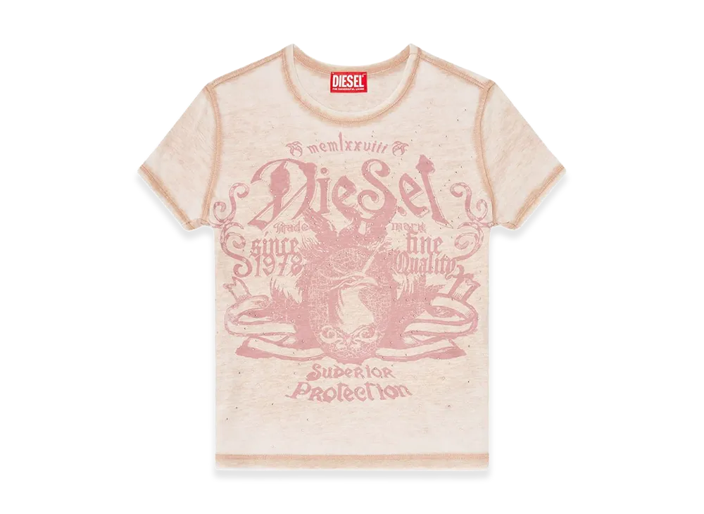 Diesel Women's T-Shirt "T-Uncuties-Long-Aa3" "Rose"