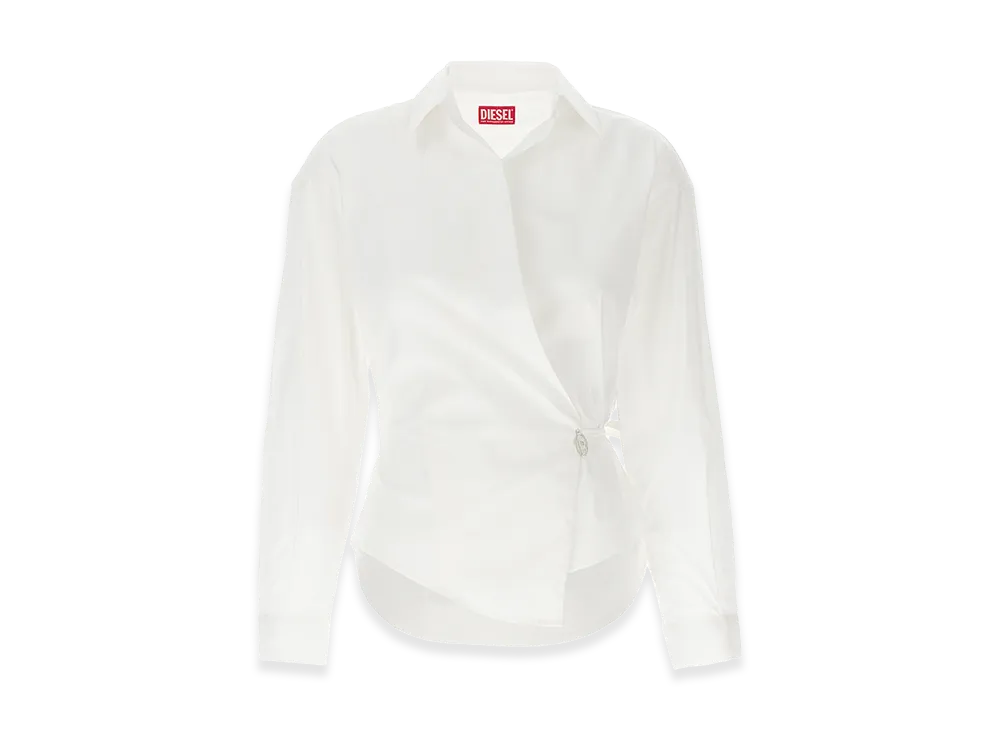 Diesel Women's Wallet Shirt With Charm Logo "White"