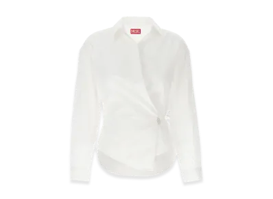 Diesel Women's Wallet Shirt With Charm Logo "White"
